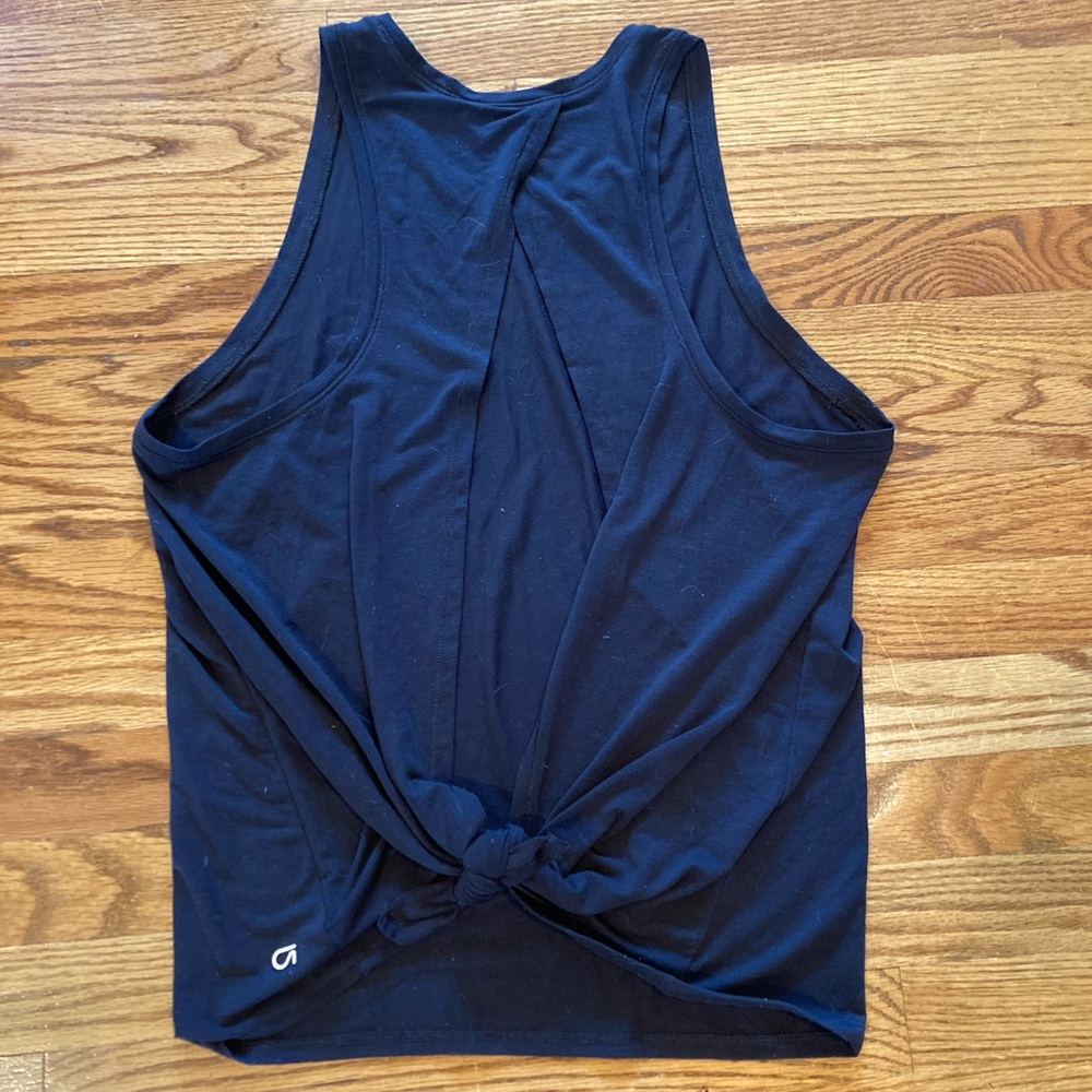 Gap fit black tie back tank size medium womens